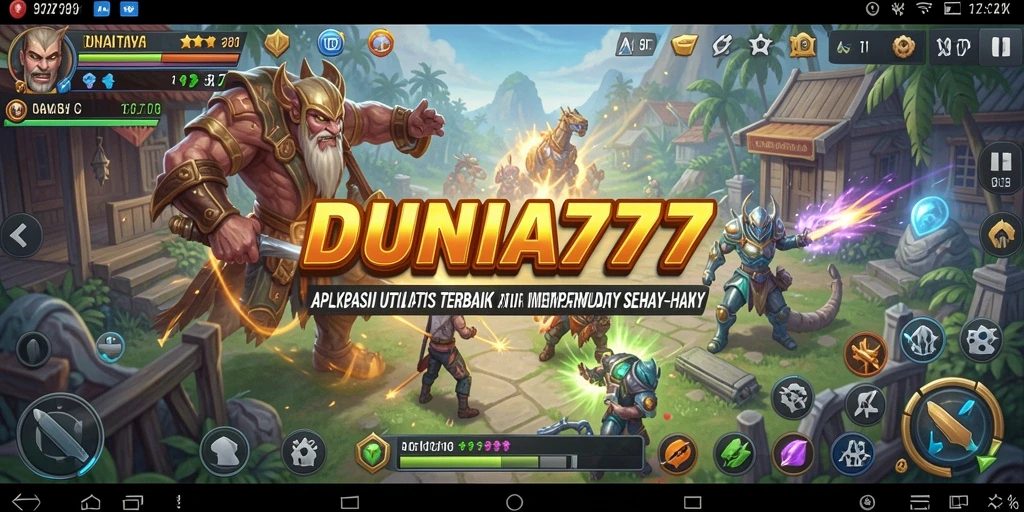 Tampilan utama DUNIA777 yang menampilkan fitur utilitas dan kemudahan penggunaan.