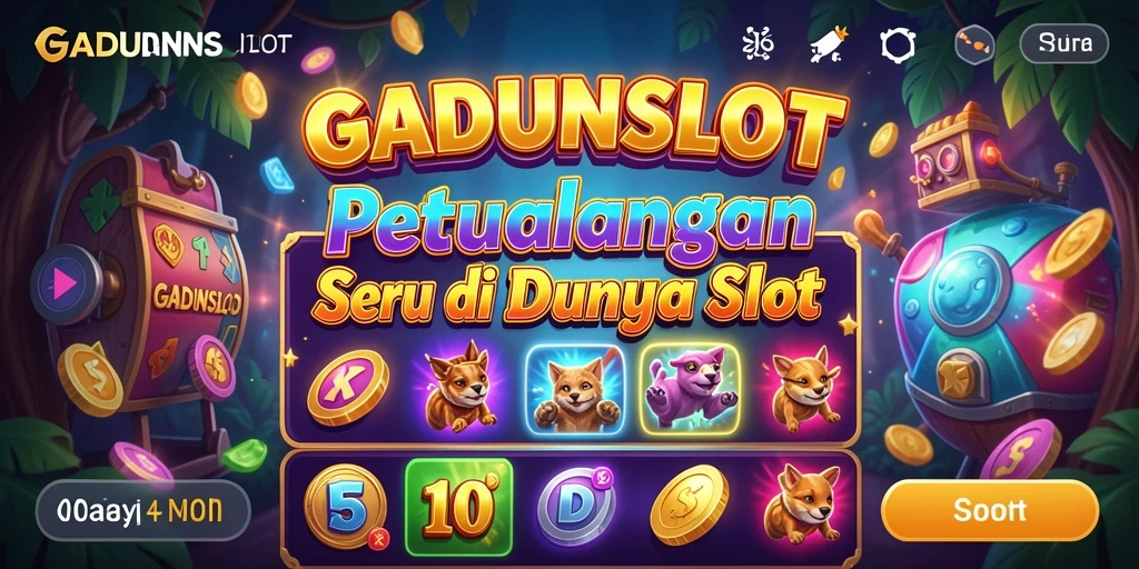 Tampilan seru gameplay GADUNSLOT dengan petualangan menarik.