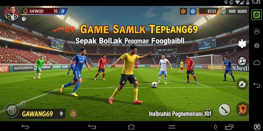 Tampilan gameplay seru GAWANG69 dengan aksi sepak bola yang intens.