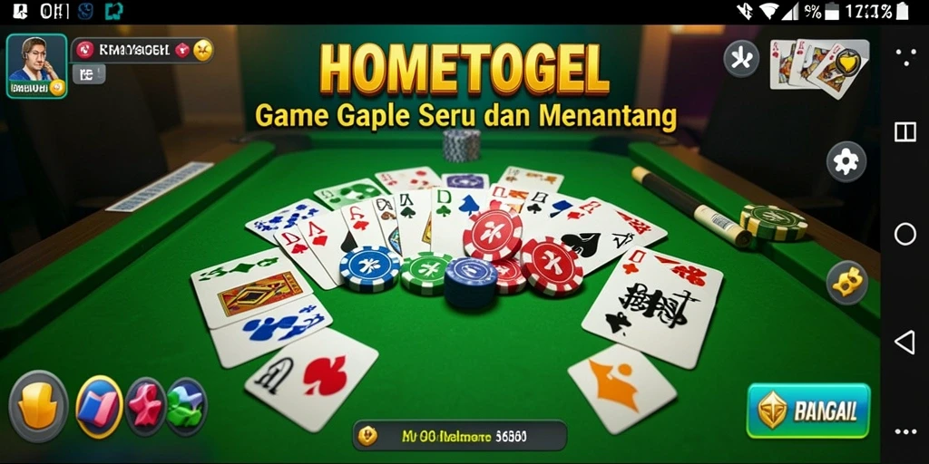 Tampilan gameplay Gaple yang menarik dan interaktif di HOMETOGEL.