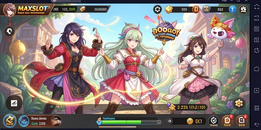 Screenshot gameplay MAXSLOT yang menampilkan aksi Anime yang seru.