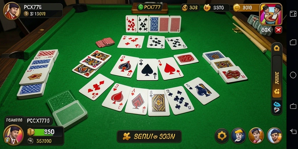 Screenshot gameplay PCX777 menampilkan momen seru permainan Gaple.