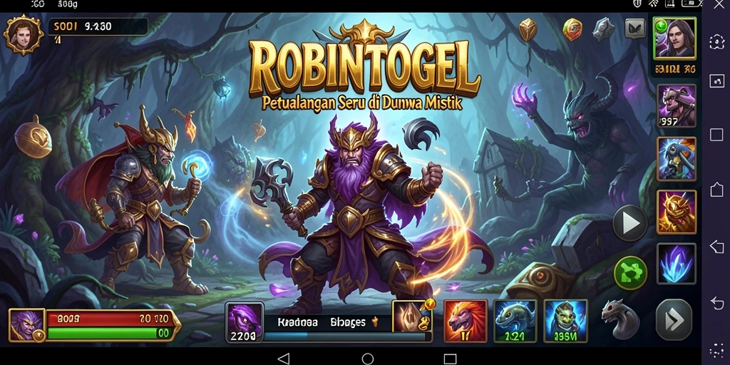 Screenshot gameplay ROBINTOGEL menunjukkan petualangan mendebarkan dan lingkungan yang indah.