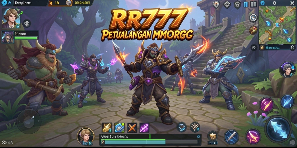 Tampilan gameplay epik dalam dunia MMORPG yang luas.