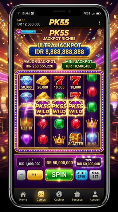 Tampilan antarmuka aplikasi di pk55 yang sederhana dan efisien.